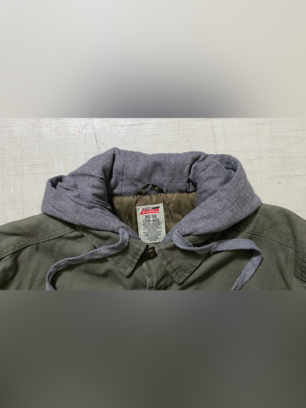 Dickies Olive Green Military Field Jacket with Gray Hood M (38-40) - Picture 4 of 16